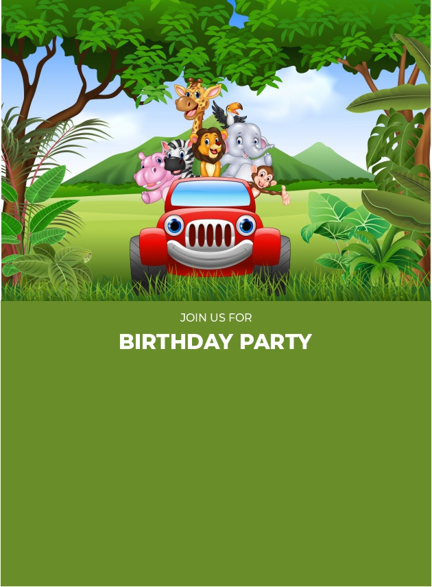 create jungle safari theme templ1045 e-invite for free