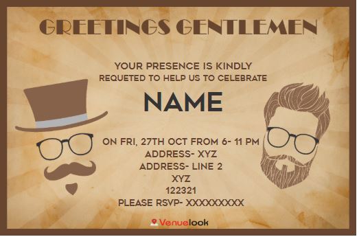 Gentleman's  Night E-Invite E-Invitation